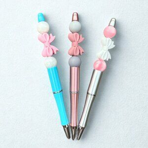 Girly Bow Beaded Silicone Pen